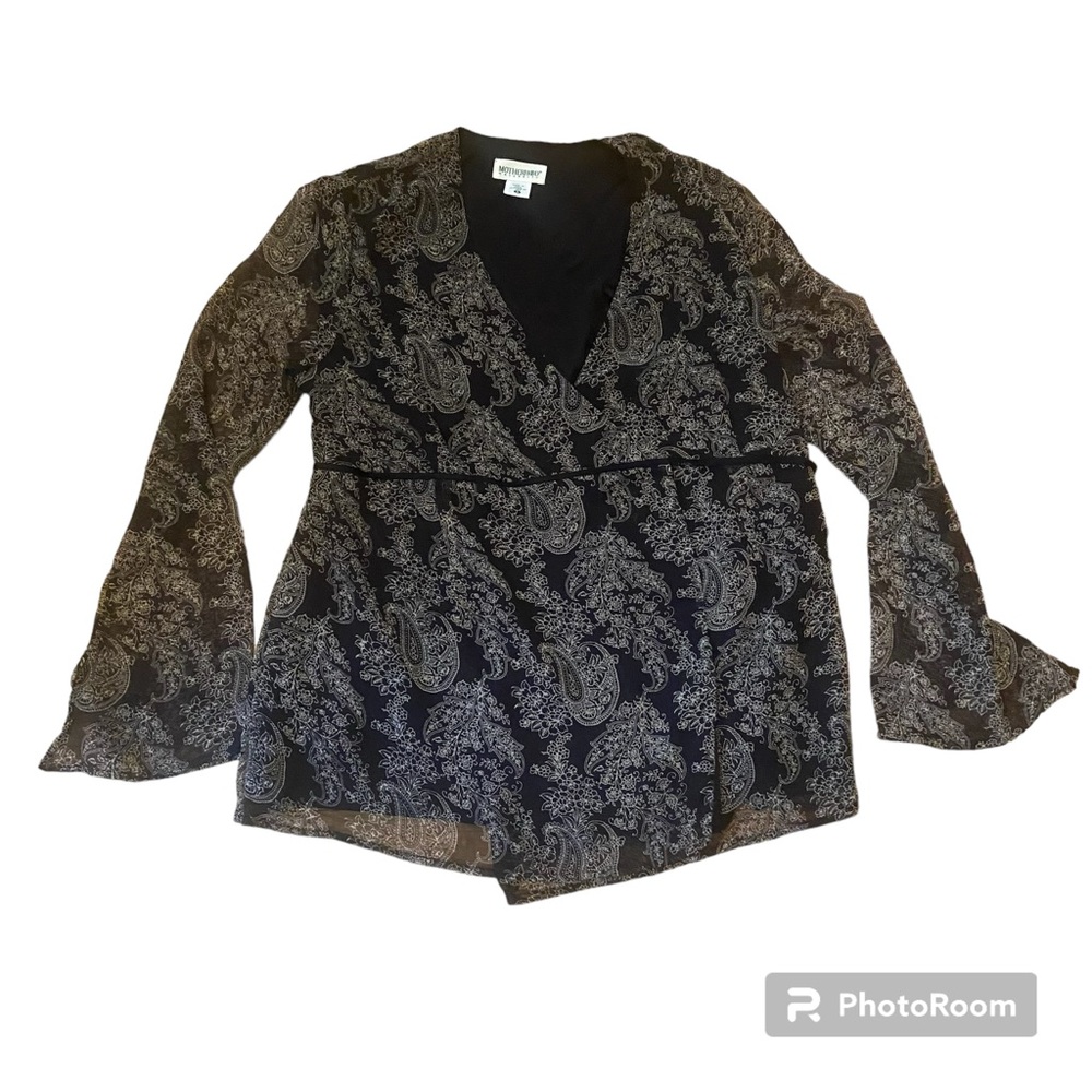 Paisley woman’s maternity wrap shirt